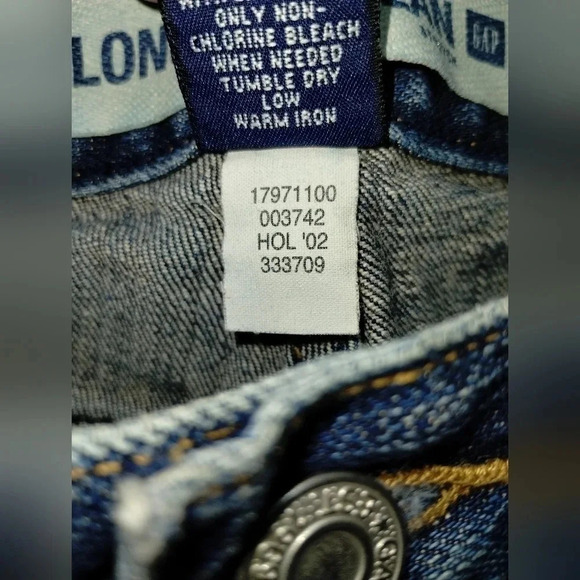Gap Denim Jeans Medium Blue Y2K 2002 size 2R Long Lean Pockets Flare - Picture 6 of 7